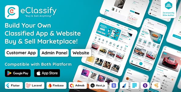 eClassify v2.5.0 – Classified Buy and Sell Marketplace Flutter App with Laravel Admin Panel