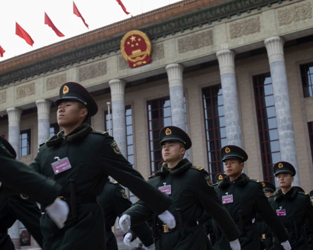 China nuclear weapons on display during a military event