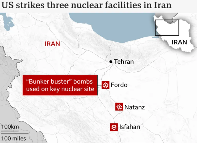 attack on three nuclear sites in Iran