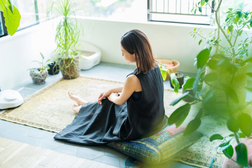 Relaxing in a quiet, cozy space