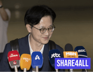 Minister of Trade, Industry and Energy Kim Jung-kwan is speaking at the Incheon International Airport's Terminal 2 on the 23rd, prior to visiting the United States for trade negotiations.